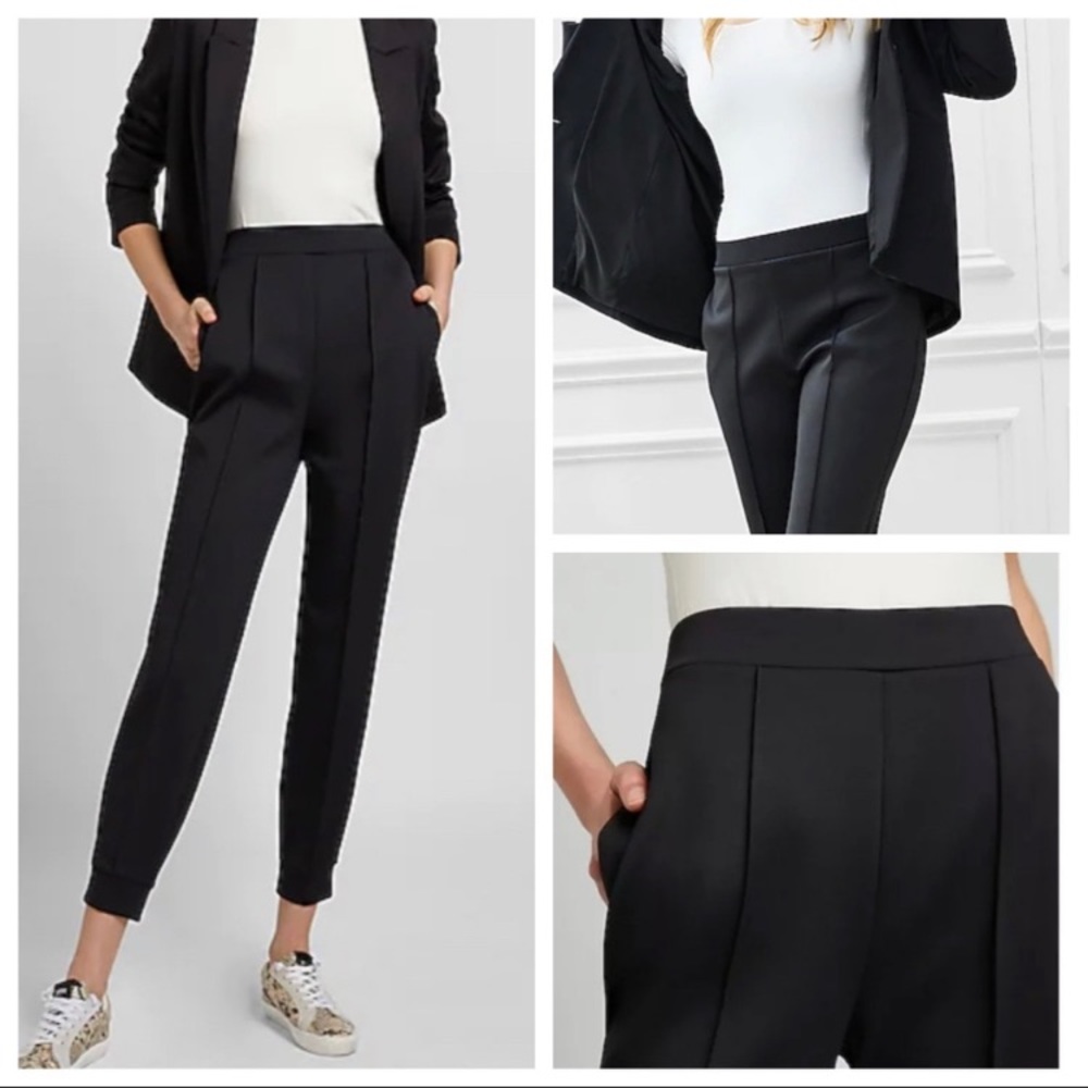Express High Waisted Supersoft Double Knit Jogger Pant XS Black Joggers Pants